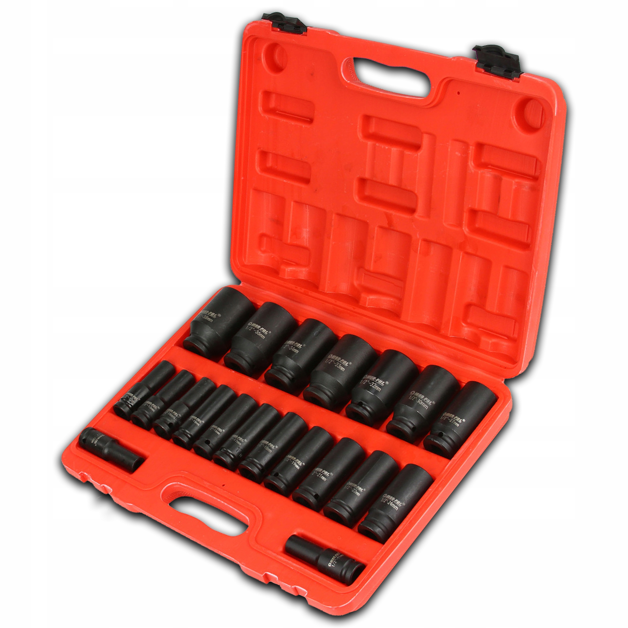 ZESTAW NASADEK 1 2 nasadki UDAROWE DLUGIE WALIZKA Producent code klucze nasadowe nasadka pneumatyczny