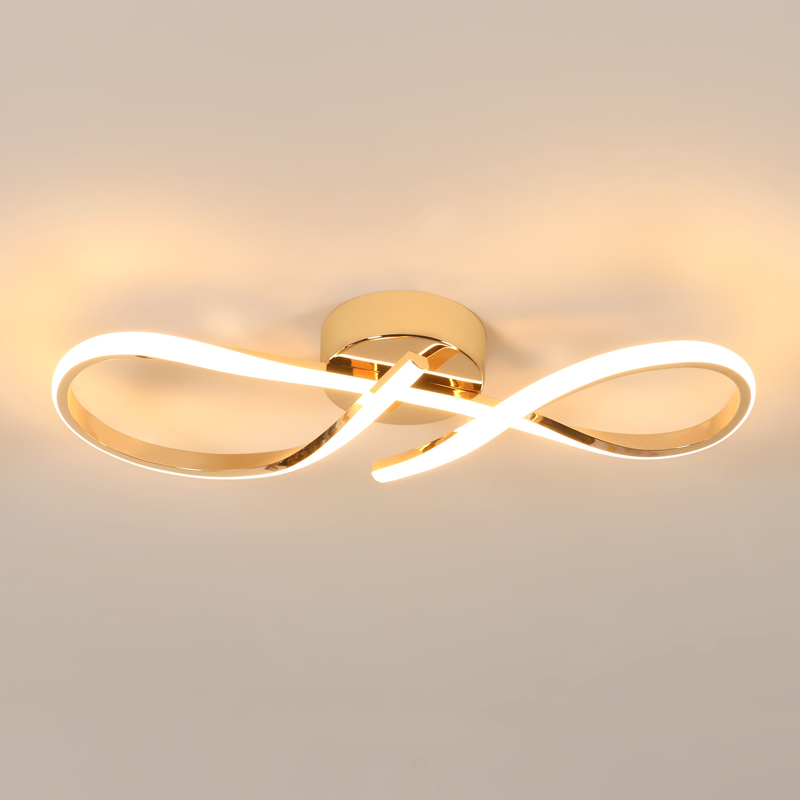 Zyrandol Led Złoty Lampa Sufitowa Wiszaca Nowoczesna Do Salonu 24W 3000K