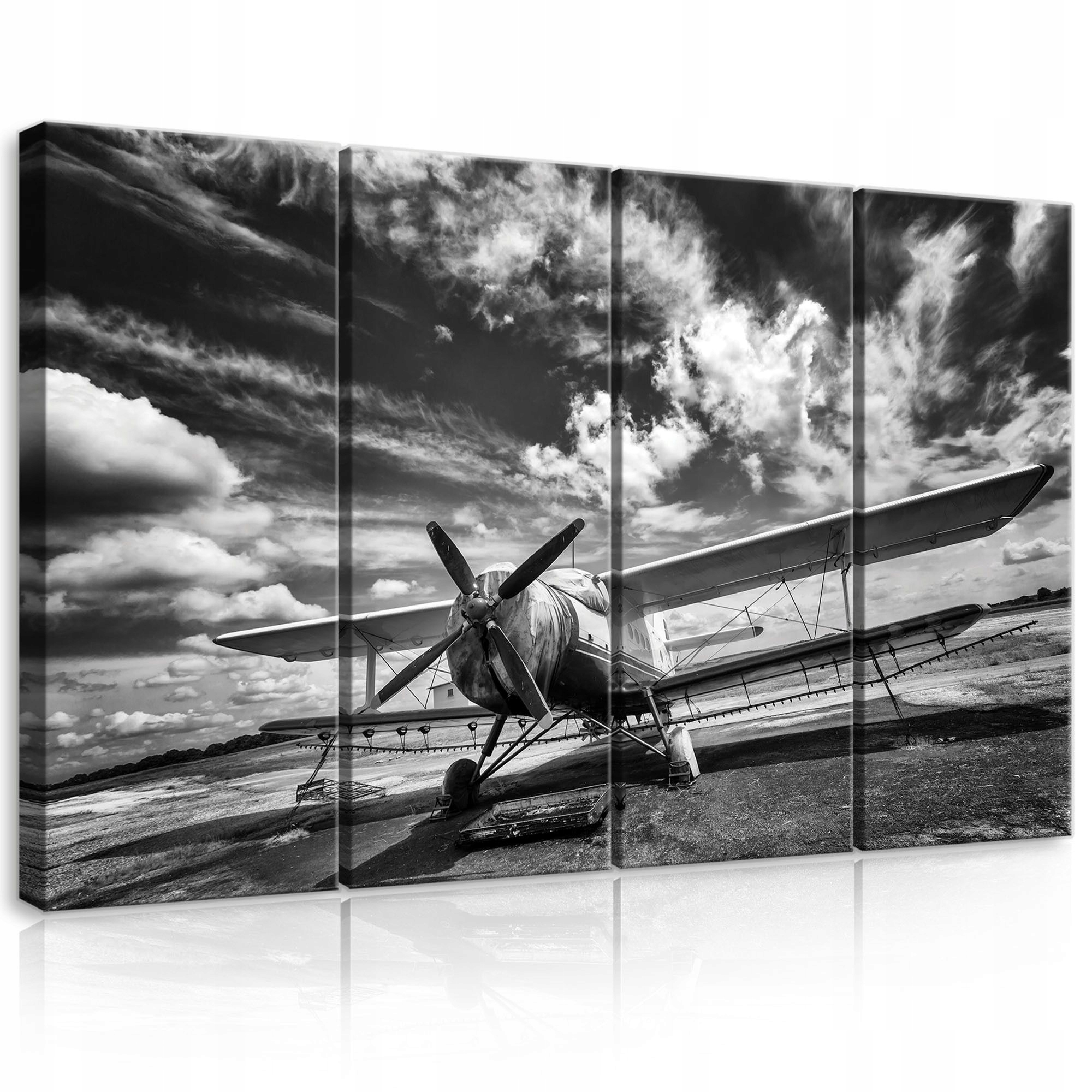 Obraz 120x80 dvojplošník lietadlo letectvo obloha mraky vintage krídla
