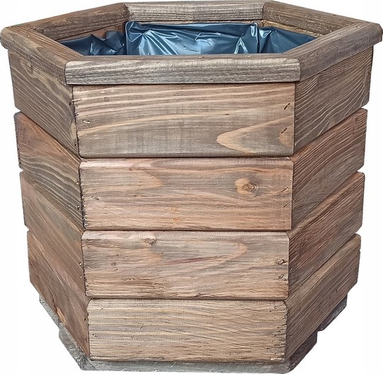 

Donica sześciokątna 40 cm Brąz Wysoka 32 cm
