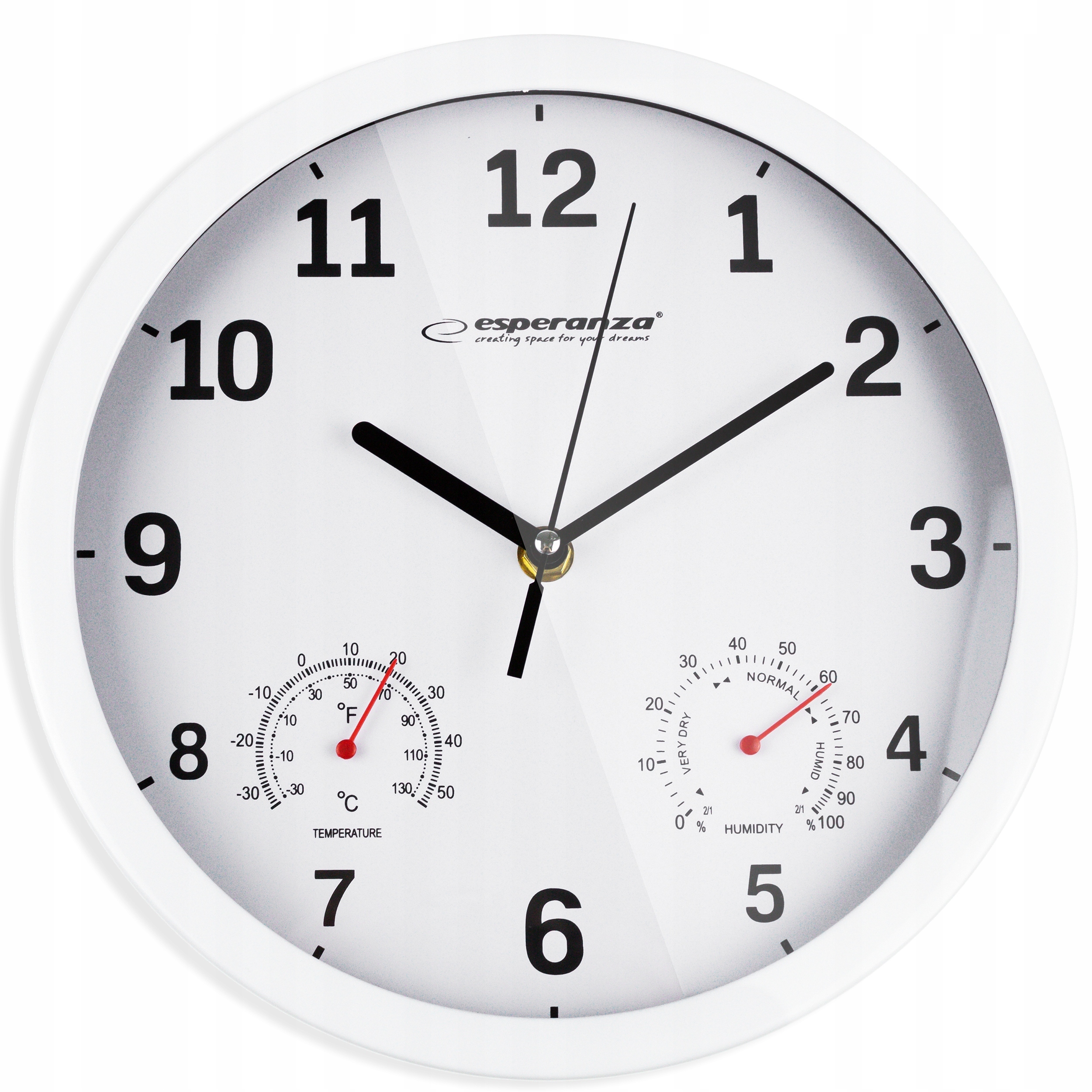 Zegar ścienny Esperanza biały 25cm-Zdjęcie-0