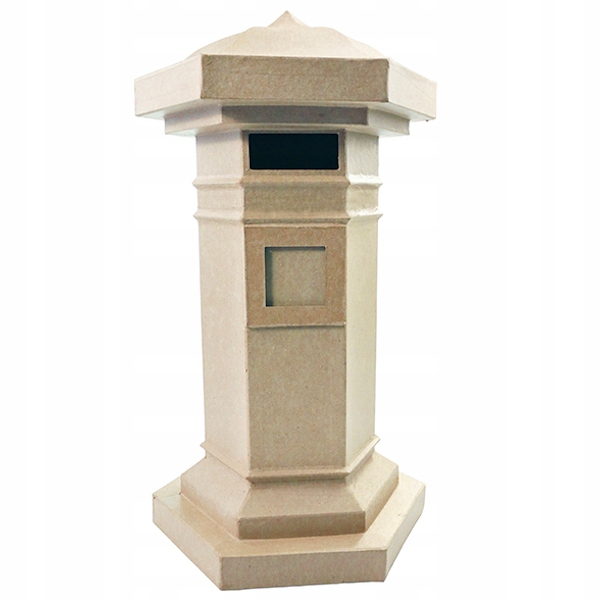poštovní schránka ve tvaru sloupku 24 x 28 x 48 cm z papíru Decopatch