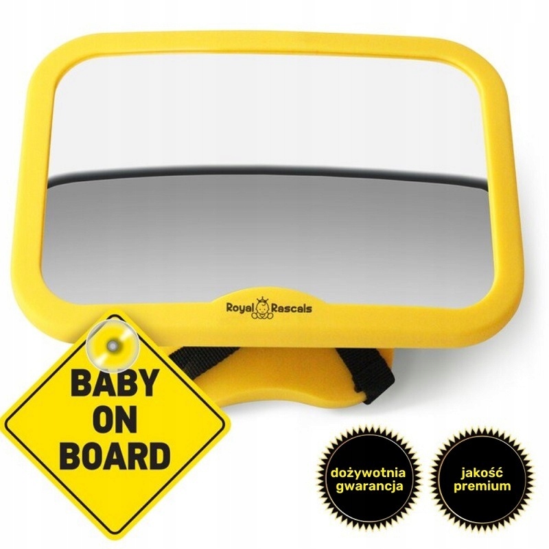 ŻÓŁTE LUSTERKO do samochodu do auta ROYAL RASCALS