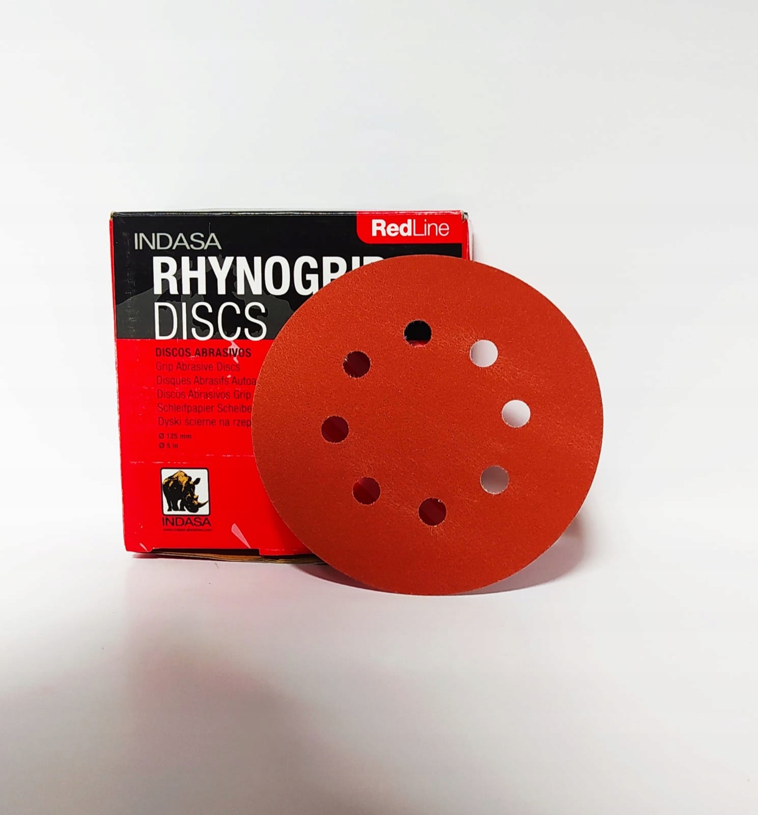 Indasa Red Line Rhynogrip Krążki Ścierne Na Rzep 125 MM 8H P150
