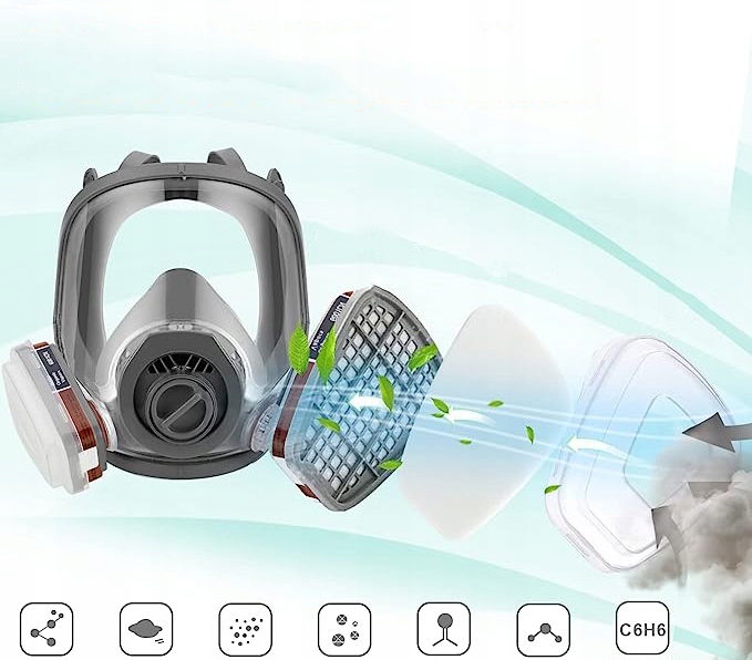 MASKA GAZOWA MASKA PEŁNA MASKA LAKIEROWA RESPIRATOR 6800 MASKA PRZECIWPYŁOWA Z FILTREM Liczba warstw dwuwarstwowa