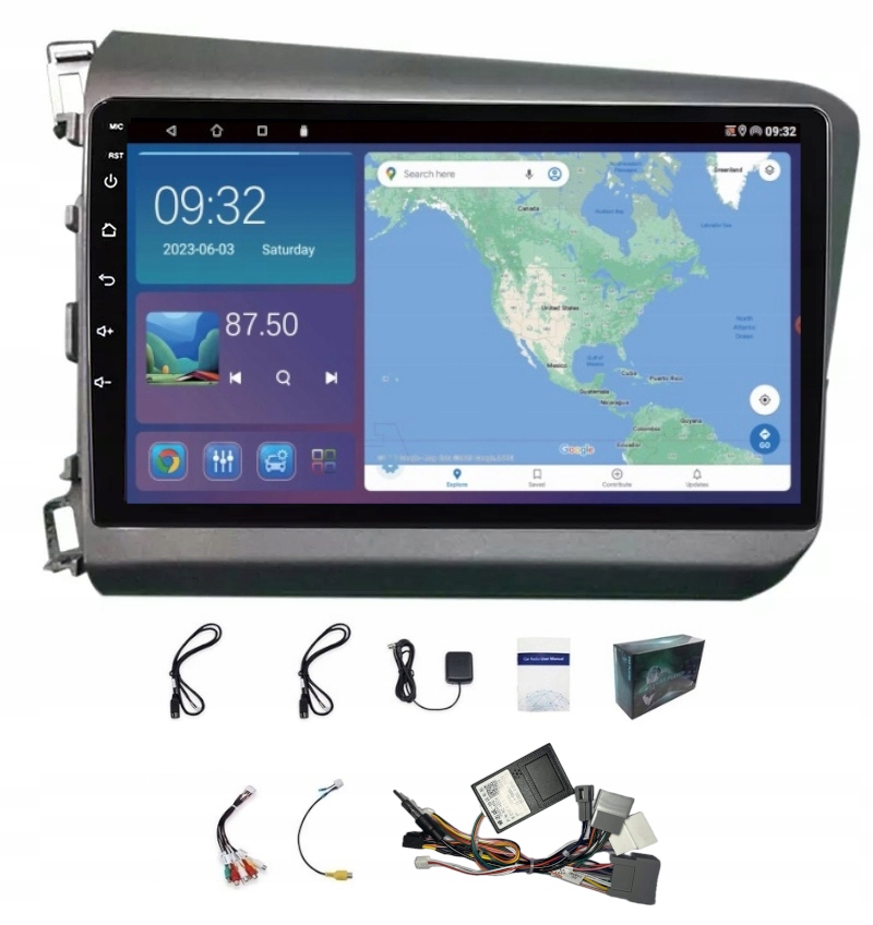 Rádio Navigácia Gps Honda CIVIC 2012-2015 Carplay Android Auto 4GB 64GB