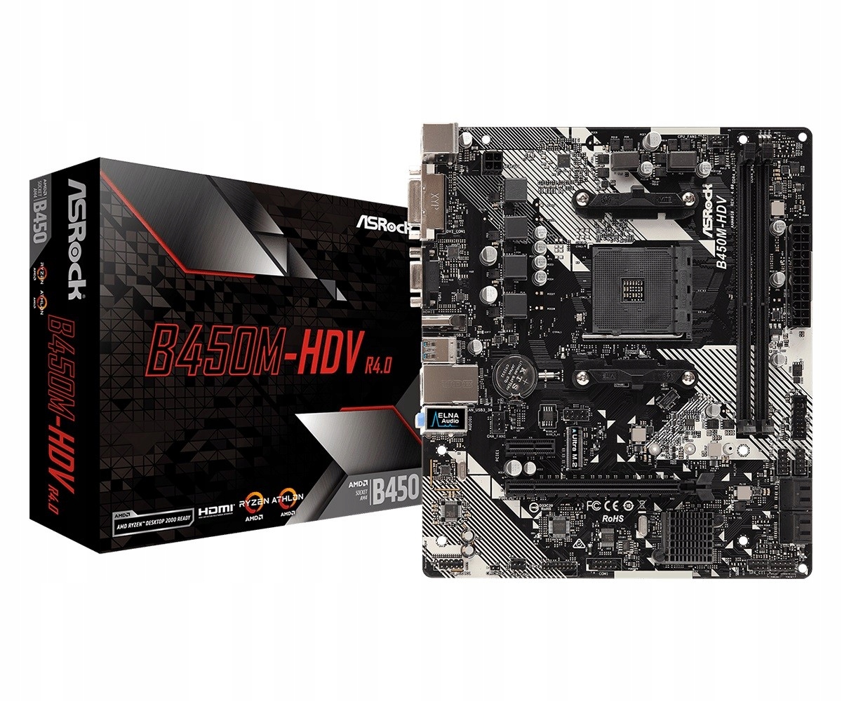 Základná doska ASRock B450M-HDV R4.0 AM4 DDR4 Micro ATX M.2 SATA III HDMI