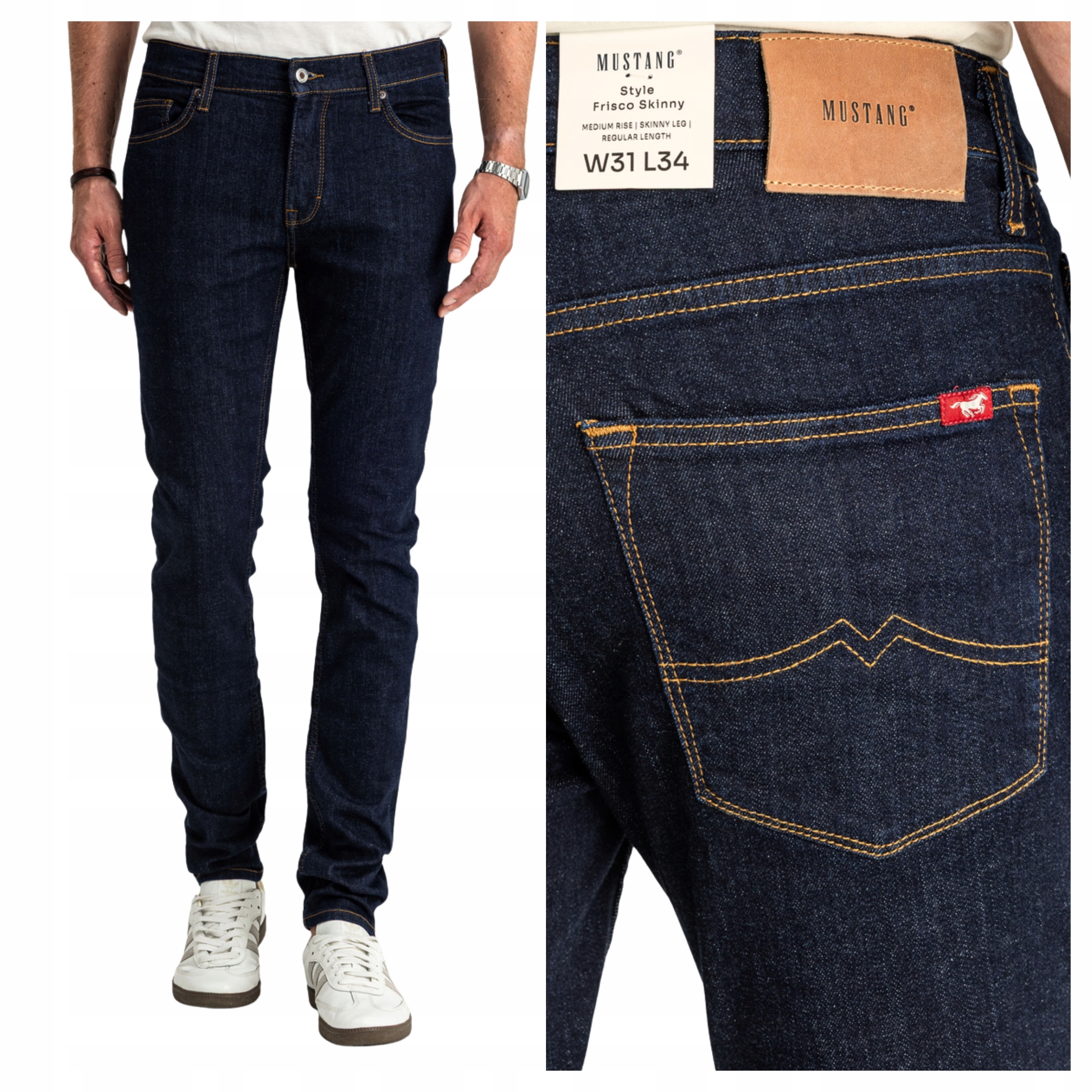 Mustang Frisco Skinny Fit Pánské Džínové kalhoty Přiléhavé Zúžené W35 L30