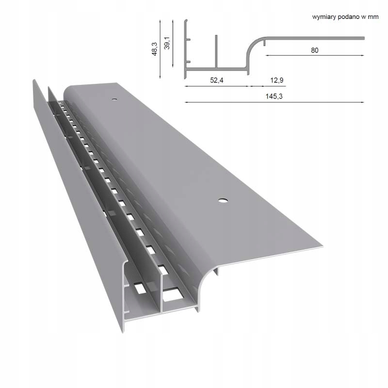 Terasový Okapový Profil W20 Renoplast Šedý Ral 7037 200 cm