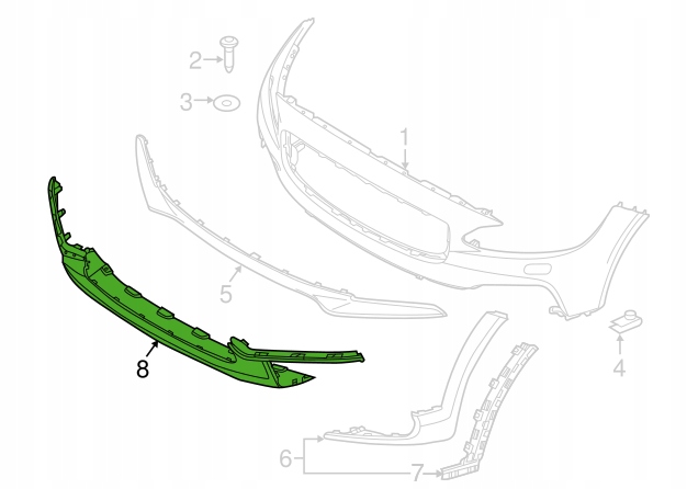 Volvo V90 Cross Country – spoiler předního nárazníku