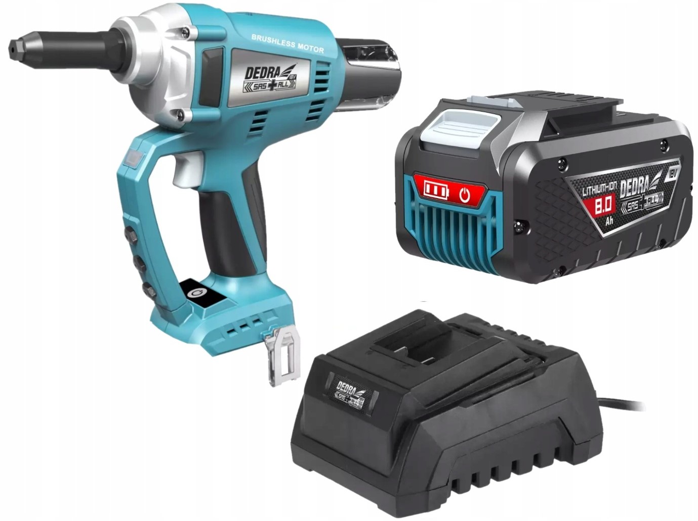 DEDRA NITOWNICA BEZSZCZOTKOWA+AKU 8AH+ŁADOWARKA