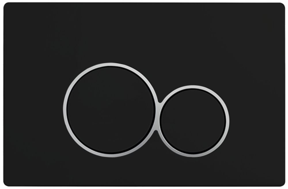 Černé splachovací tlačítko H2 pro stojan značky Hydroland typu Slim.