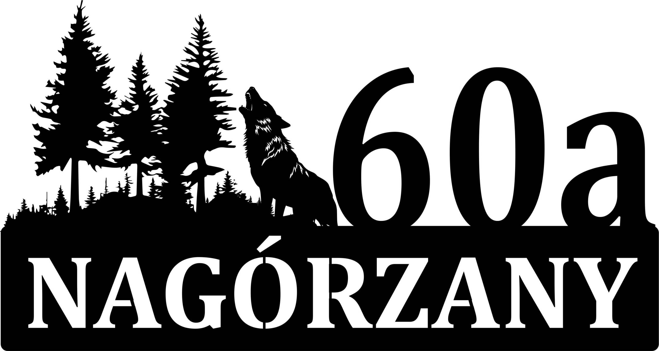 Les stromy pes Veľká adresárka tabuľka s adresou číslo domu Vlk 60 cm