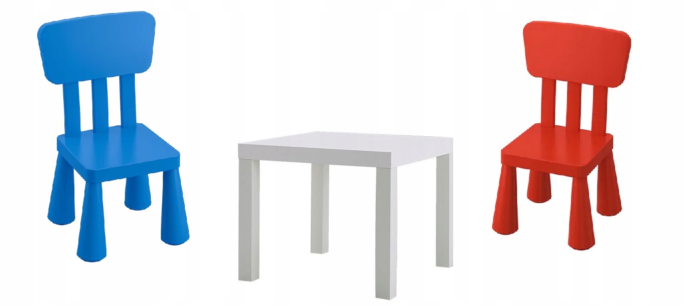 IIKEA STOLIK LACK + KRZESEŁKO MAMMUT DLA DZIECKA DZIECI ZESTAW 3 SZTUK