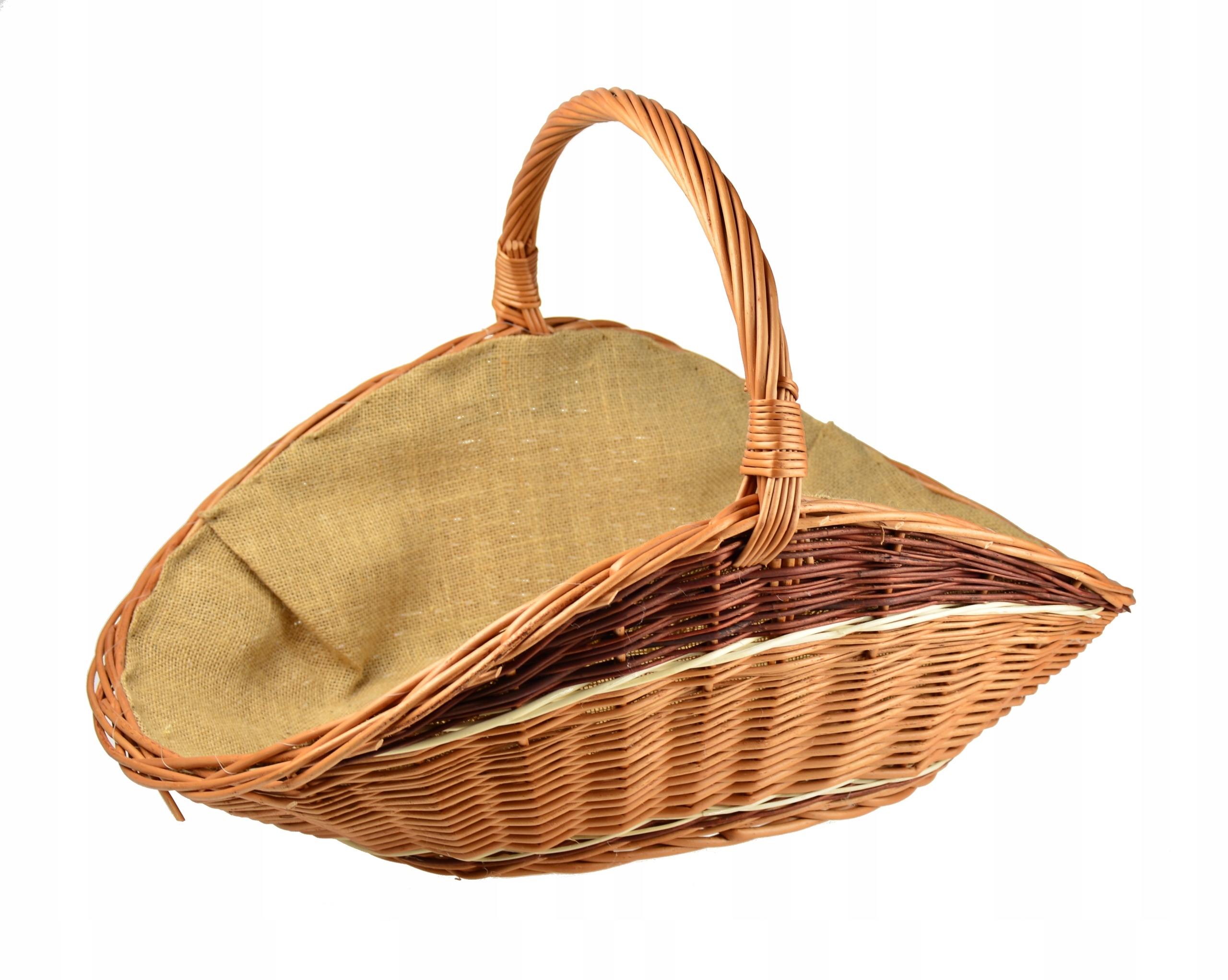 Wiklinowy KOSZ NA DREWNO koszyk do kominka XL JUTA Materiał wiklina