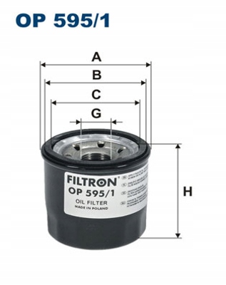 FILTRON FILTR OLEJU OP 595/1 Typ samochodu Samochody osobowe