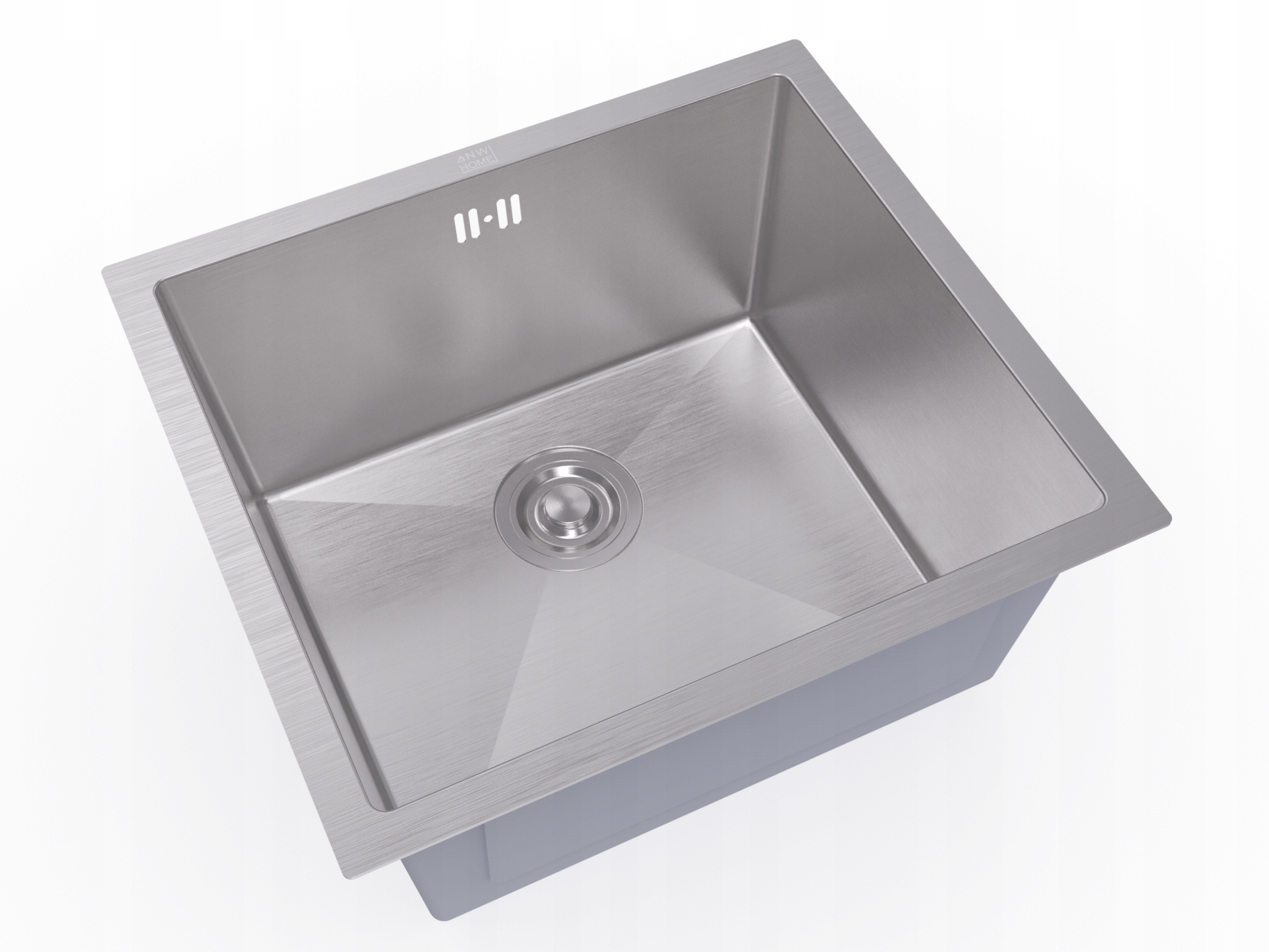 Jednokomorový kuchyňský dřez Inox 49x44x21 cm, zapuštěný sifon