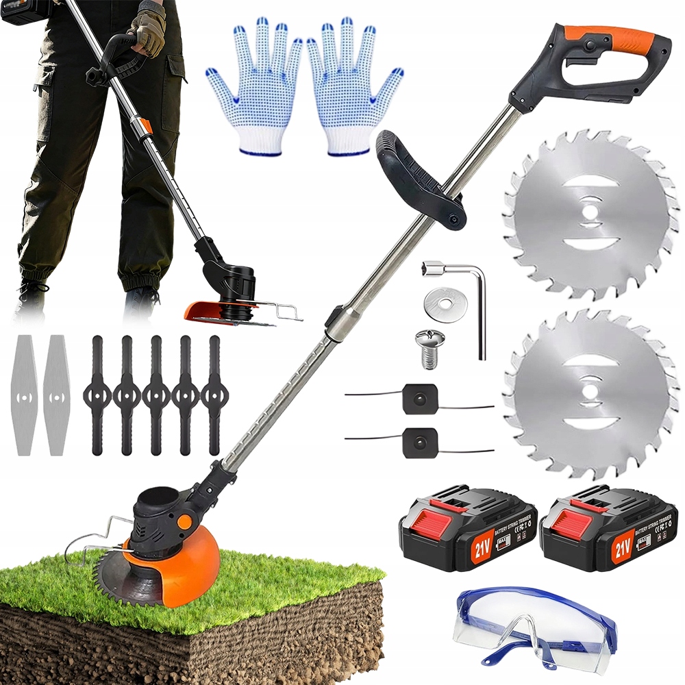 Elektrický Akumulátorový Vyžínač Kosa Vyžínač Na Trávy 2xAKU