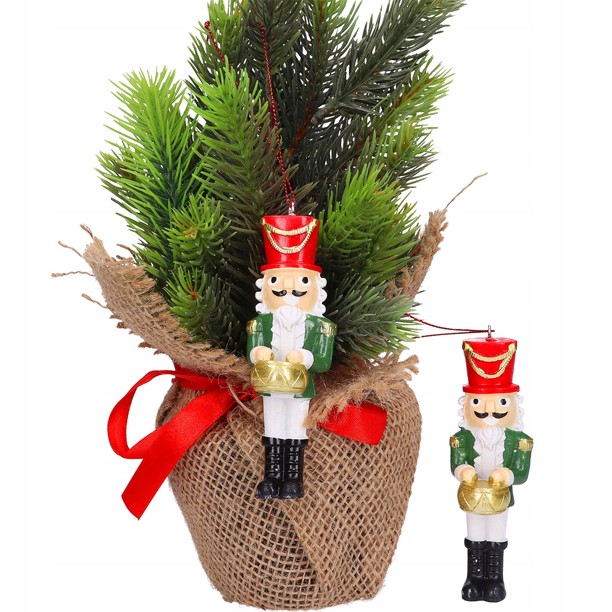 DZIADEK DO ORZECHÓW ZAWIESZKA BOMBKI FIGURKA NA CHOINKĘ ZESTAW 2szt Liczba sztuk w opakowaniu 2 szt.