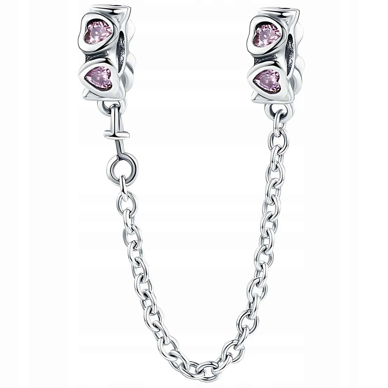 Řetízek Charms Stříbro 925 Srdce Safety Chain závitový
