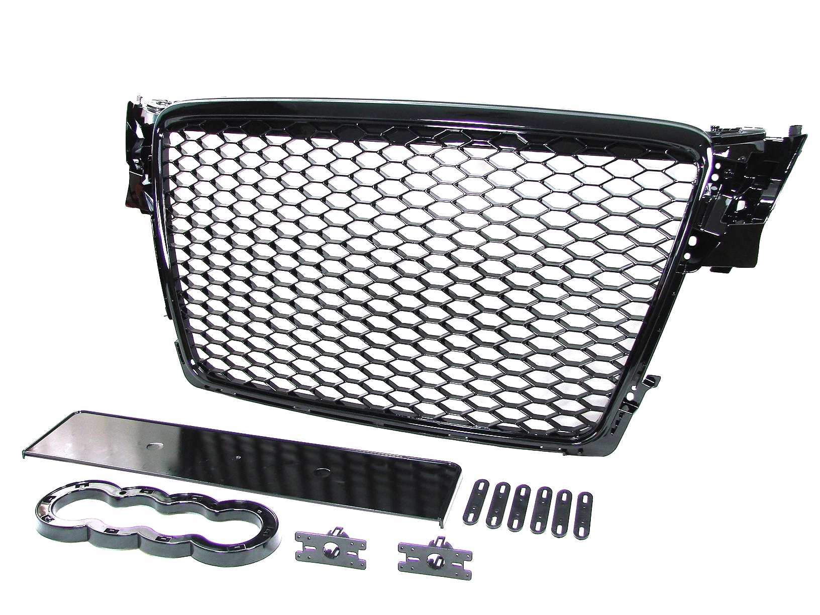 Grill atrapa Audi A4 B8 8K 2008-2011gril Rs vzhled černý lesk Pdc senzory
