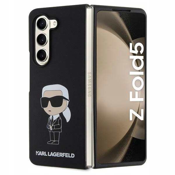 Karl Lagerfeld KLHCZFD5SNIKBCK Z Fold5 hardcase černý/černý Silicone Ikoni