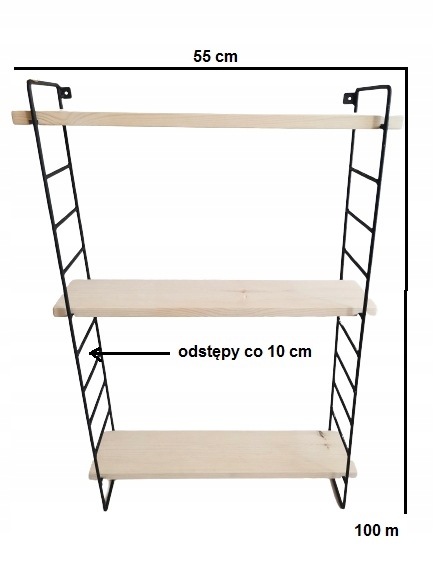 Regał ścienny półka wisząca LOFT regał modułowy Kod producenta 6