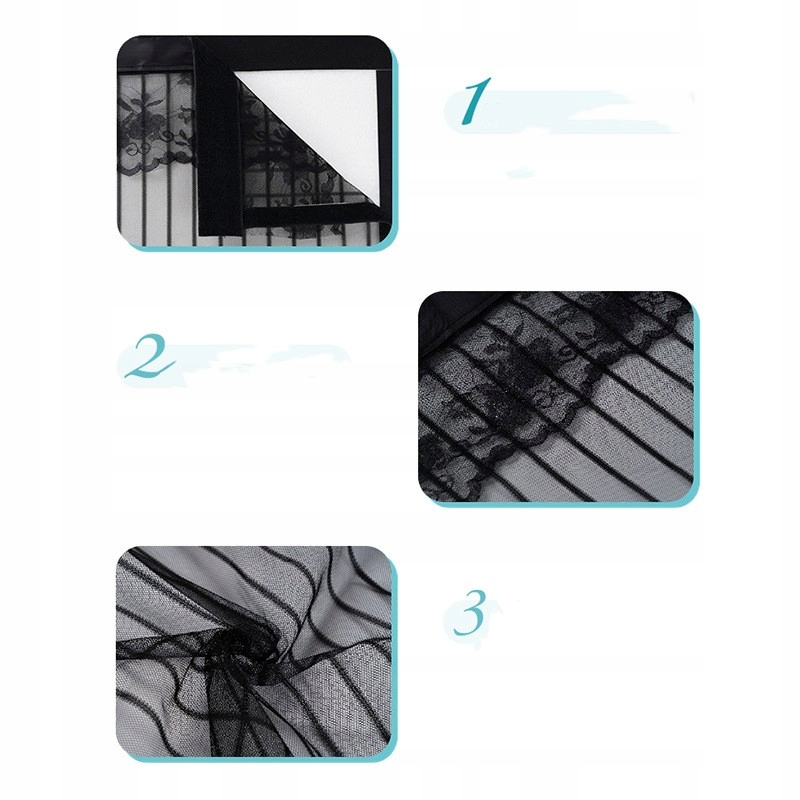 MOSKITIERA MAGNETYCZNA NA DRZWI CZARNY 95*220CM Wysokość maksymalna 220 cm