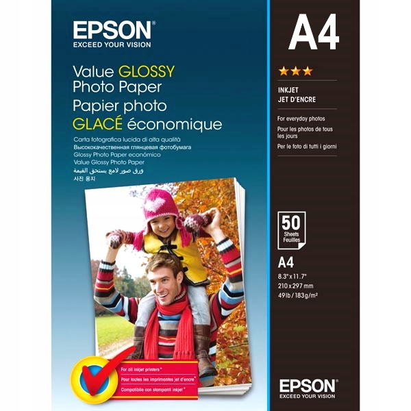 

Papier Fotograficzny Połysk Epson 50 szt A4 183g