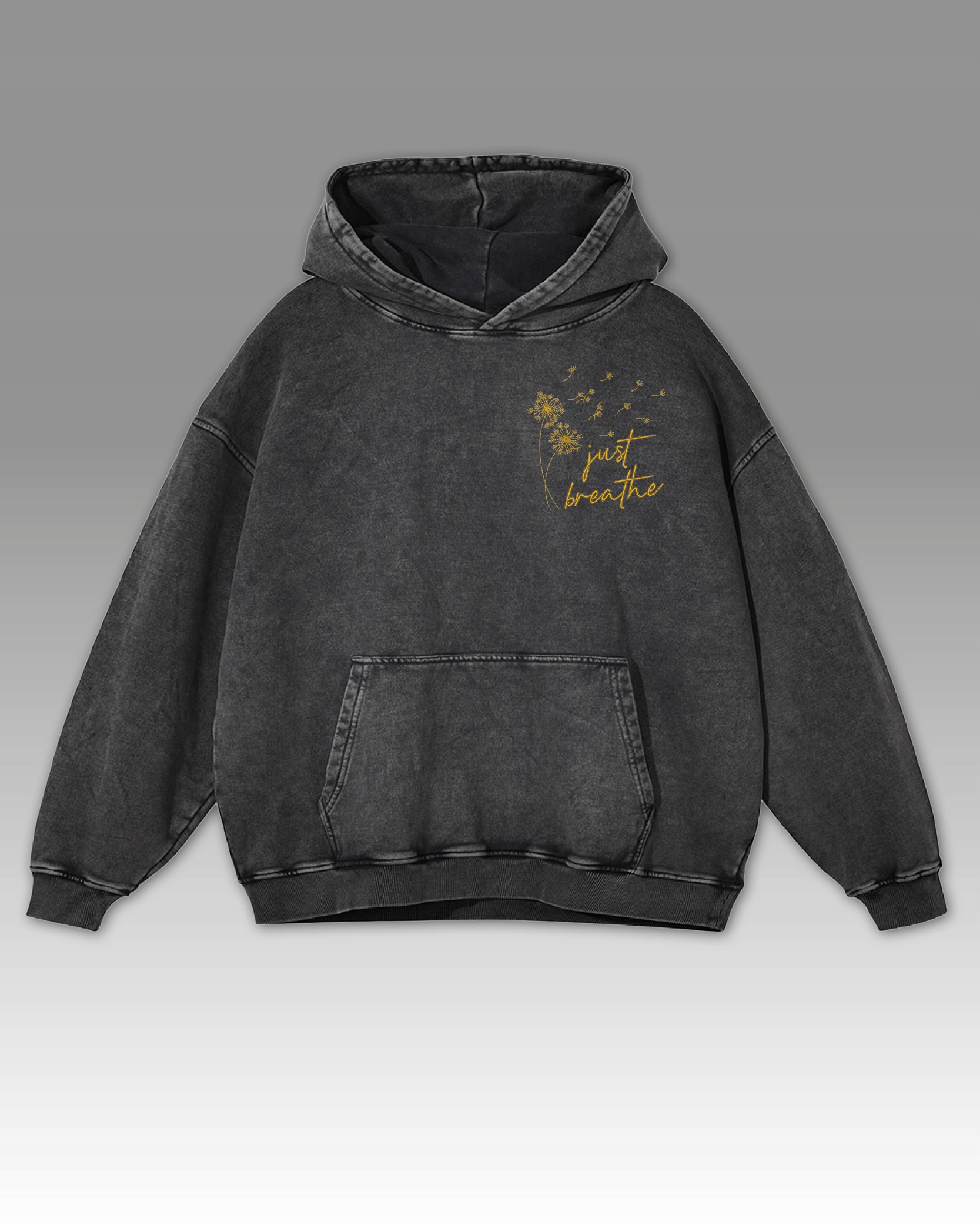 Mikina Just Breathe Gold Edition Embroidery Breathe Catch Your Breath Grafit Mikina