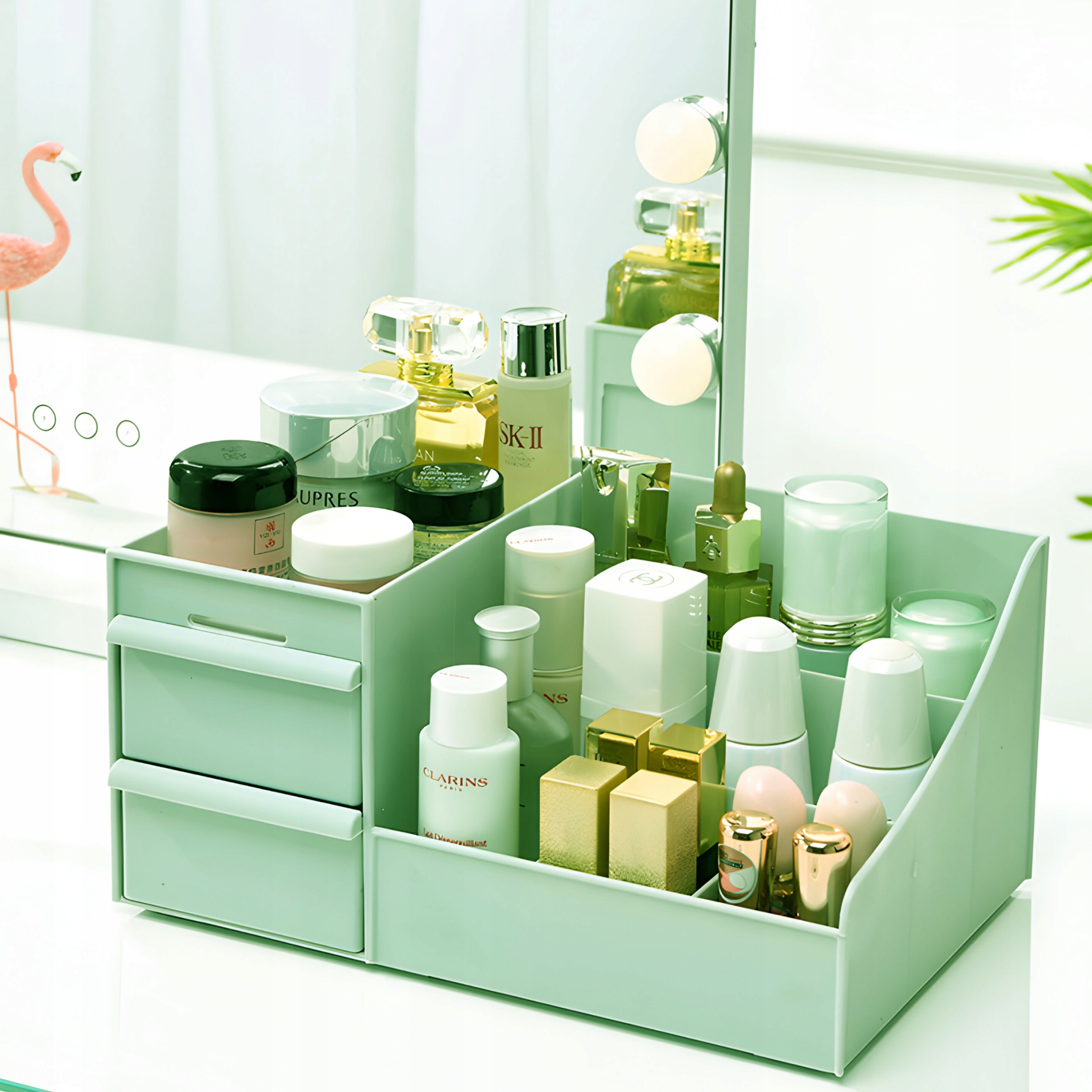 SZKATUŁKA ORGANIZER NA KOSMETYKI BIŻUTERIĘ SZUFLADY KOSMETYCZKA POJEMNIK Wysokość 11.5 cm