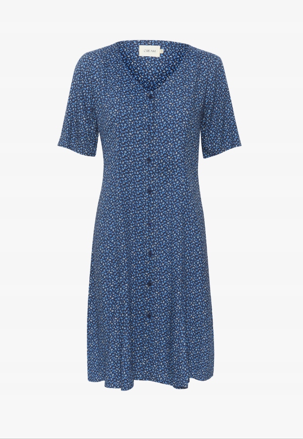 Cream modré květované letní šaty Tiah, velikost 38