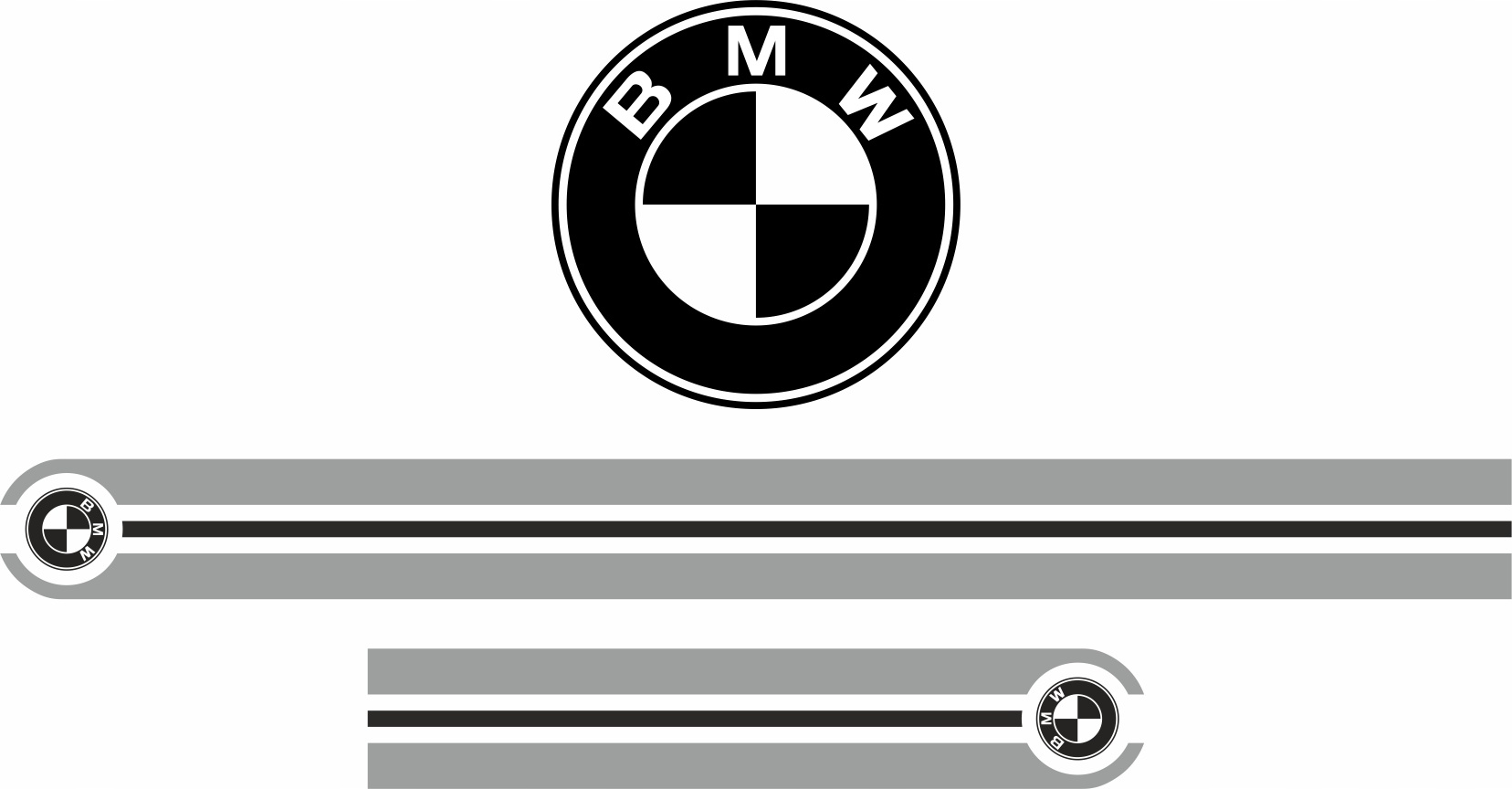Samolepky Bmw 3/4 Maska a Klapka Pásy 2barvy Kvalita