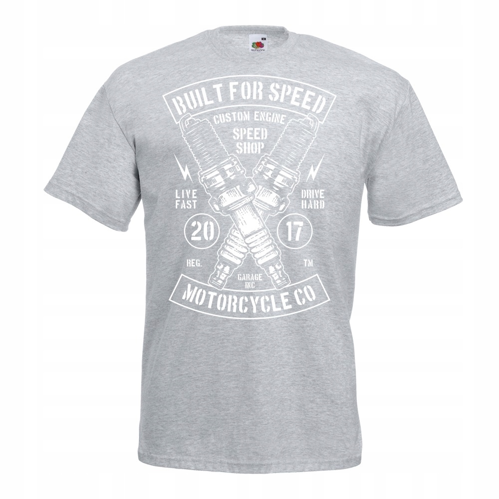 

Koszulka speed silnik motocykl motor M szara