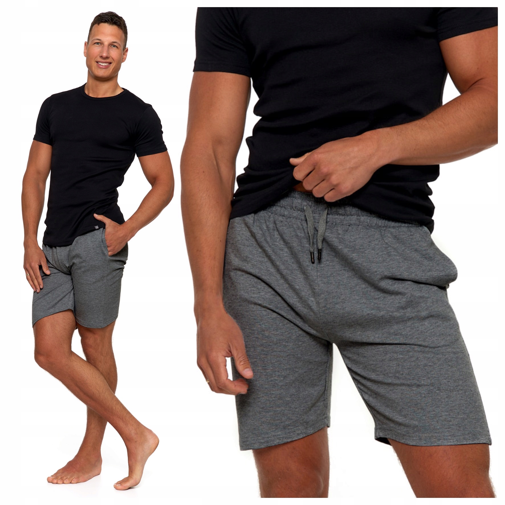 DRESOWE KRÓTKIE SPODENKI MĘSKIE SPODNIE KRÓTKIE SZORTY SZARE MORAJ R.M