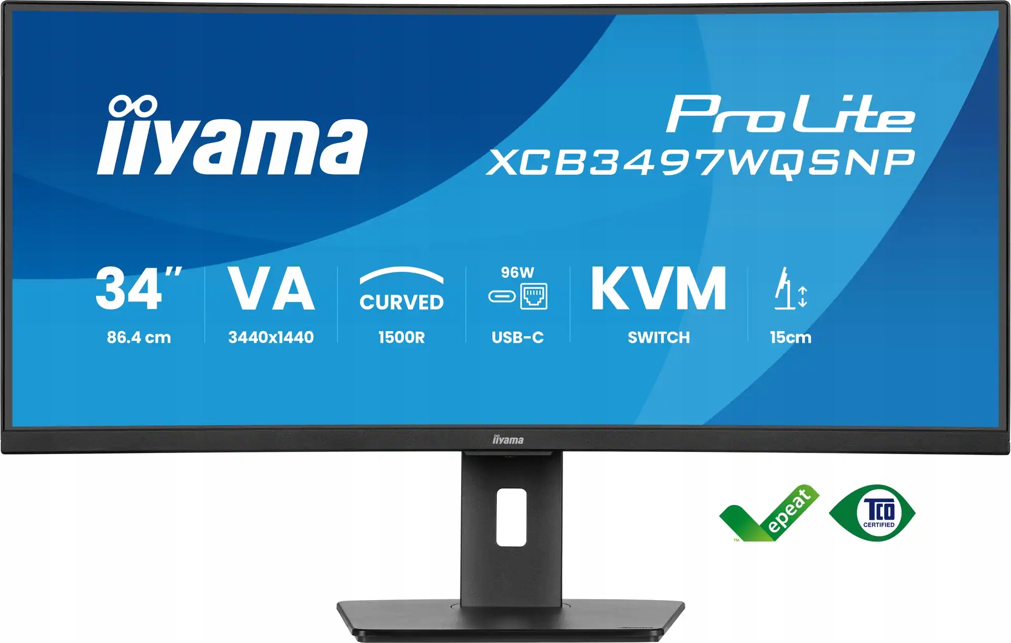 Monitor zakrzywiony iiyama ProLite XCB3497WQSNP-B1 34" Uwqhd Usb-c 95W