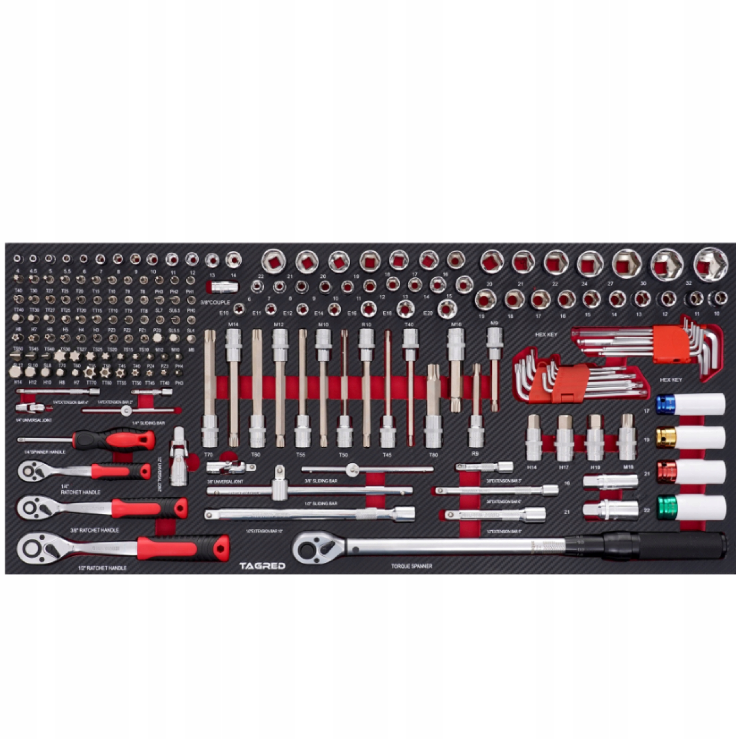 Vložka Do Vozíku Na Nářadí, Profesionální Klíče, Sada Nástavců 186 Ks