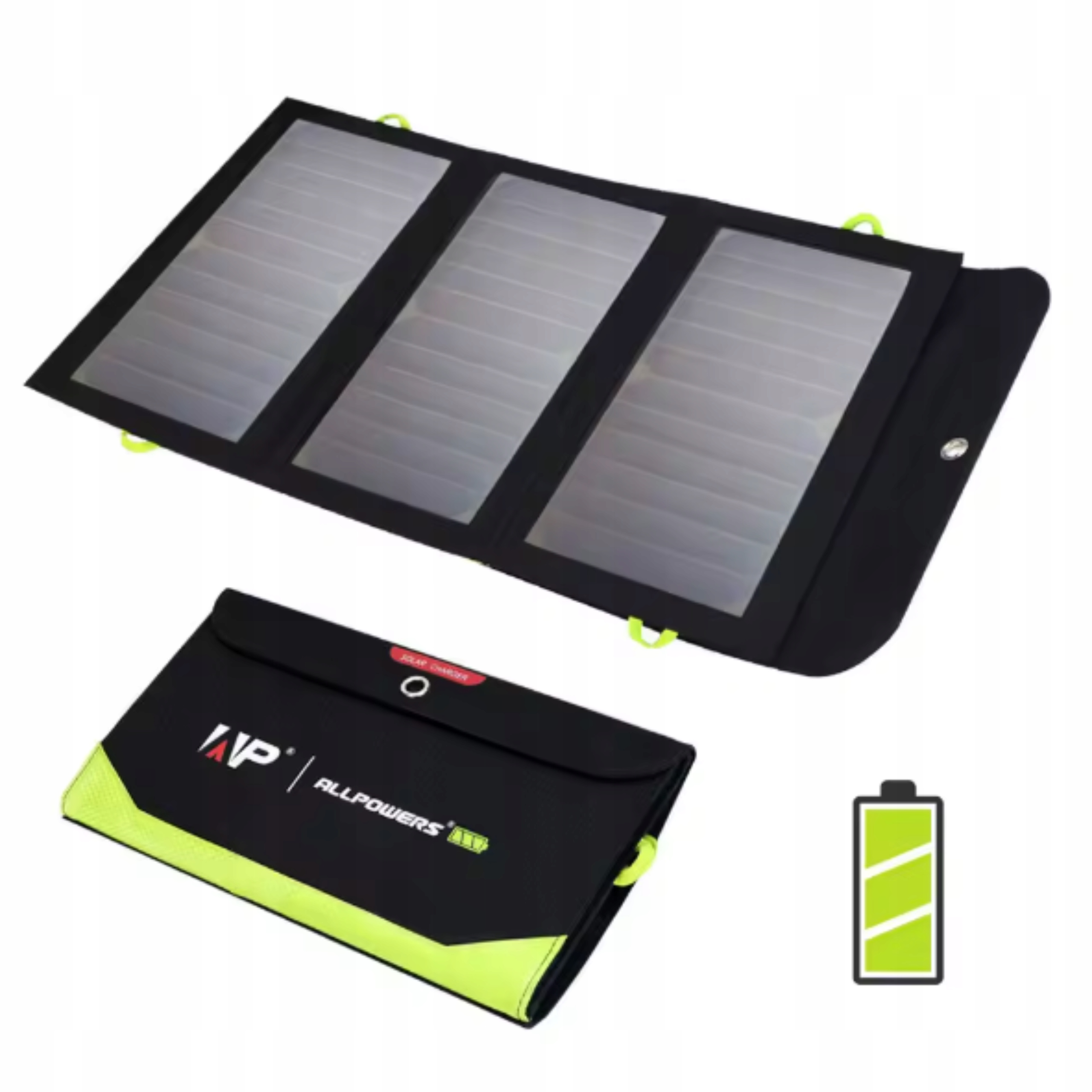 Solární nabíječka Panel s powerbankou 10000 mAh Turistický skládací 21W