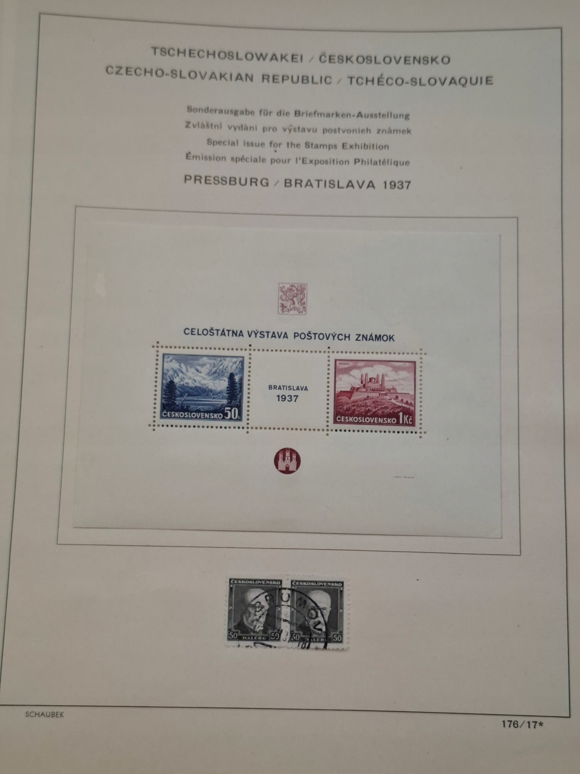 Znaczki Czechosłowacja strona z klasera Czechy