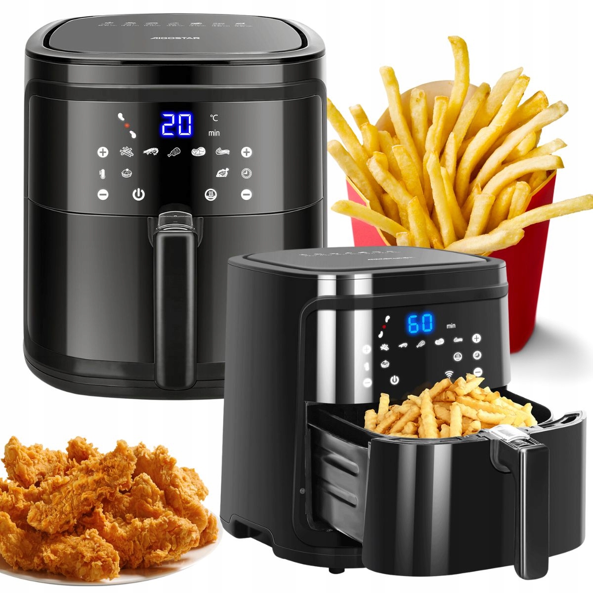 Frytkownica beztłuszczowa Airfryer Aigostar duża pojemność 7l 1900W