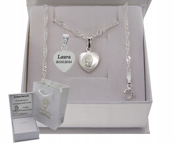 Stříbrný Řetízek Singapur S Medailonem Pr 925 Gravírování Bonus