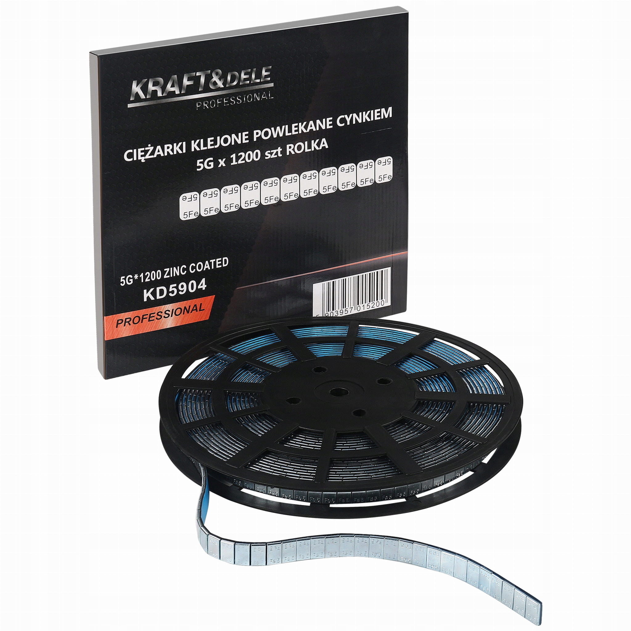 Cinka pārklājuma līmes atsvari 5 g x 1200 gab. Rullis, ražotājs Kraft&Dele