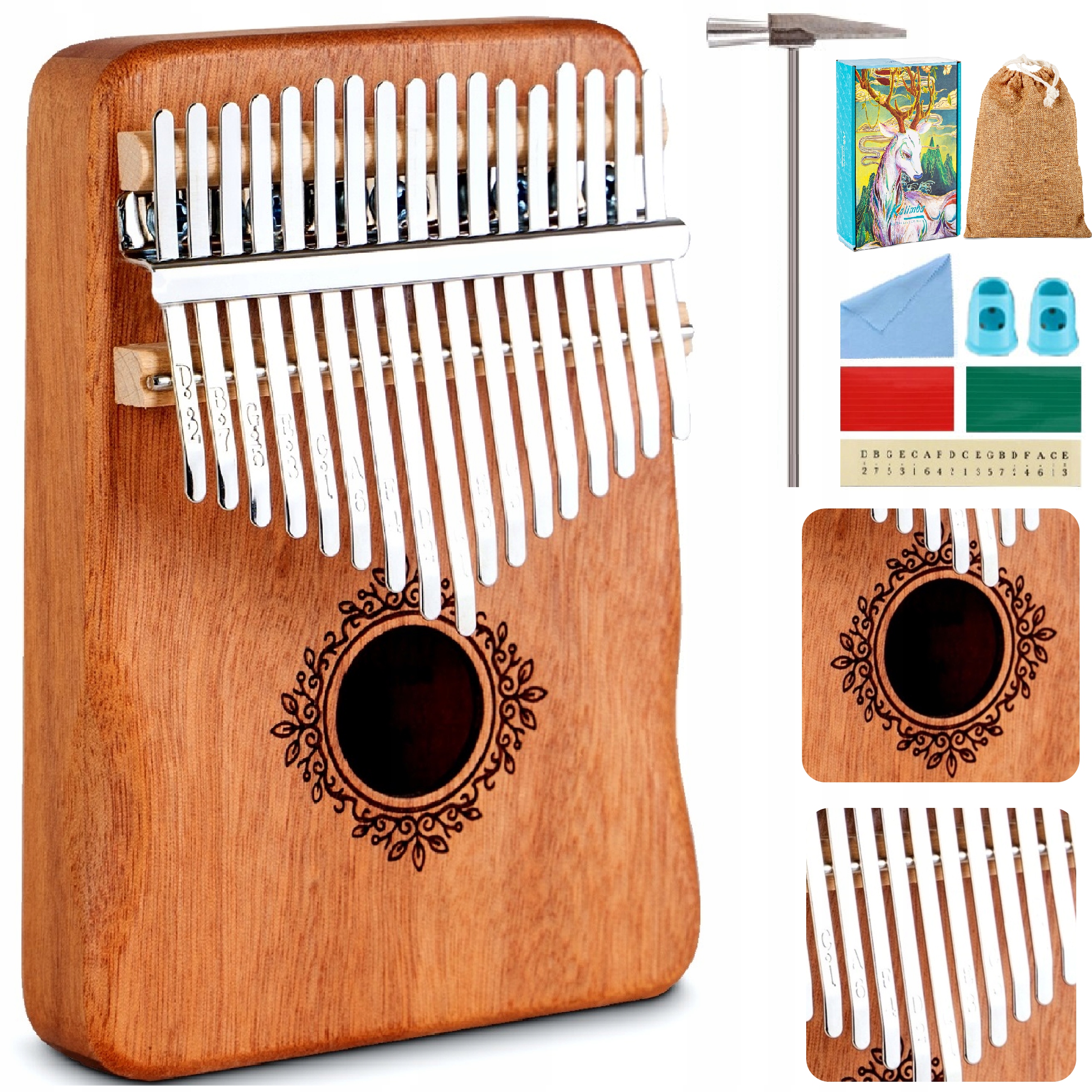 

Kalimba drewniana Instrument Afrykański Pianino