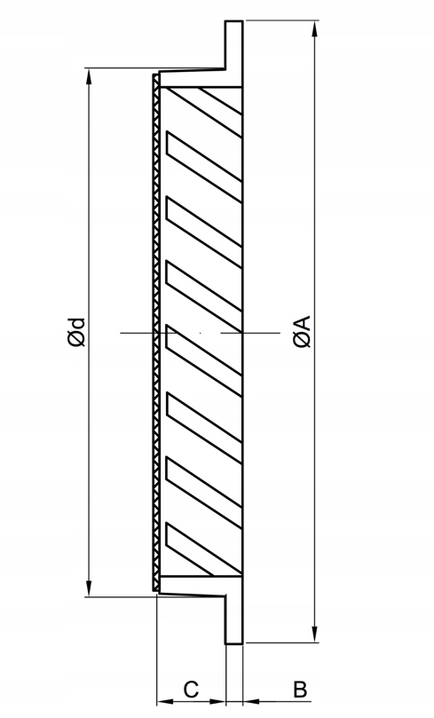 CZERPNIA WYRZUTNIA KRATKA Z SIATKĄ USAV ELC ŚR. 100 mm ALUMINIUM ODLEWNICZE Stan opakowania oryginalne
