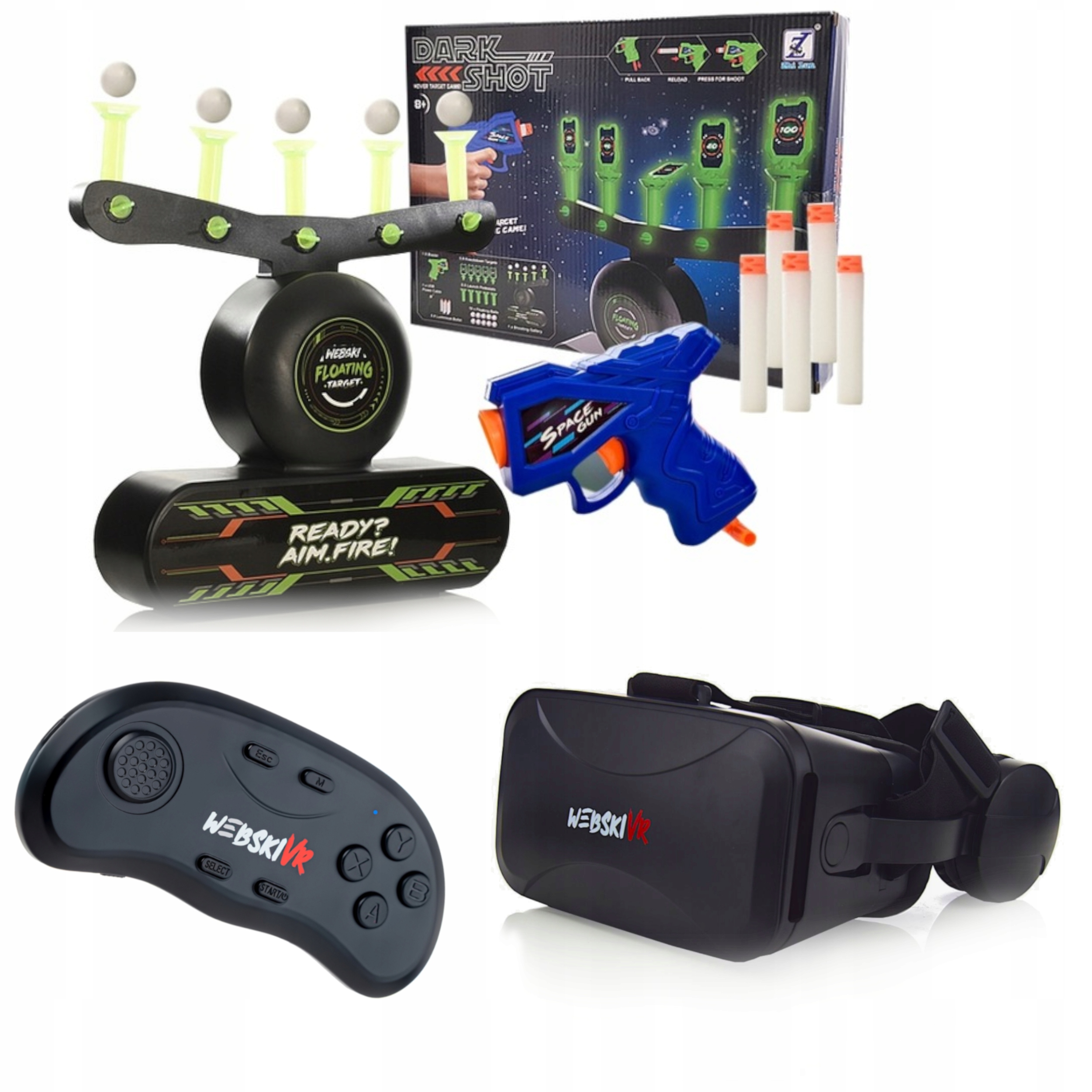 Okuliare Vr 3D 360 Virtual Box+elektronická Strelnica Terč Airball