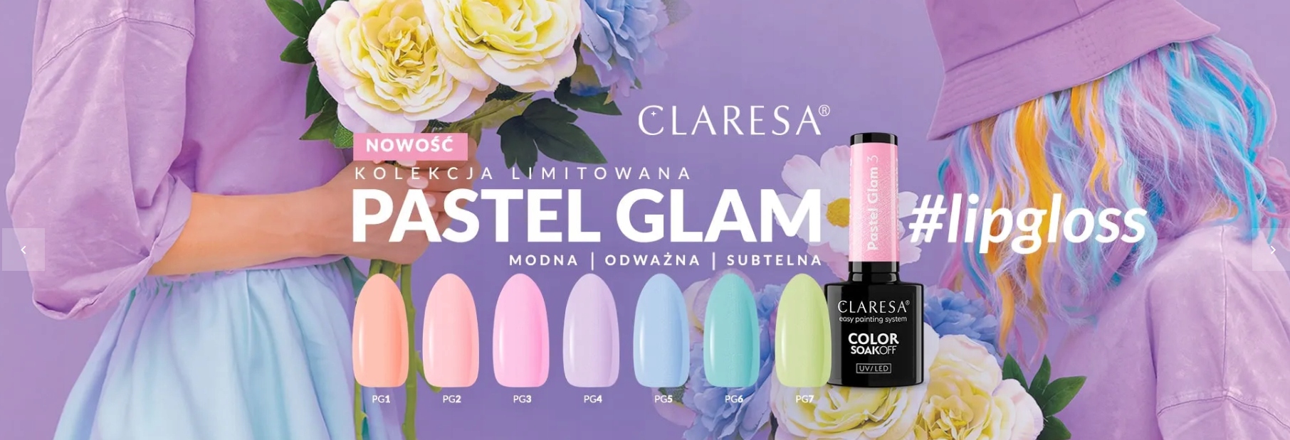 CLARESA PATEL GLAM 1 LAKIER HYBRYDOWY BRZOSKWINIOWY LIPGLOSSNAIL Z PERŁOWĄ Rodzaj lakier kolorowy