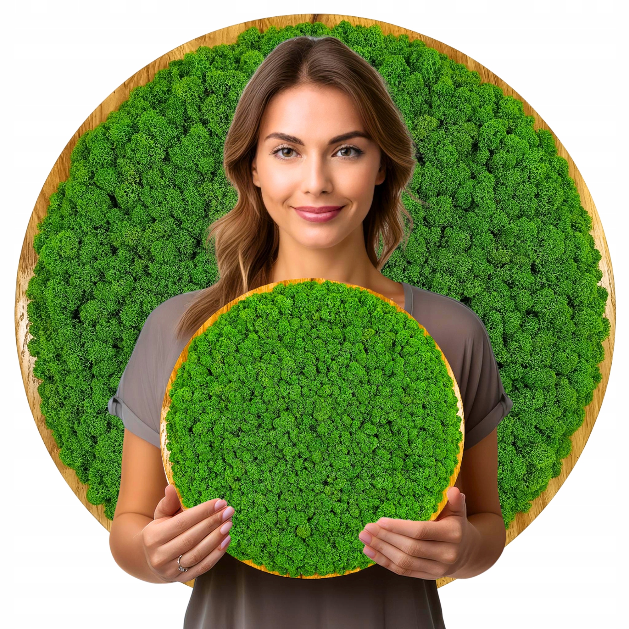 Obraz Z Mechu v dubovém dřevěném rámu 30 cm mech chrobotek Živý Obraz