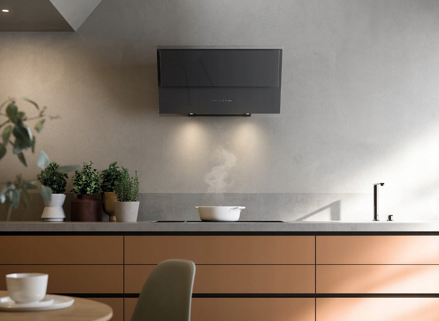 Okap przyścienny Falmec Verso 85 czarny 800 m³/h