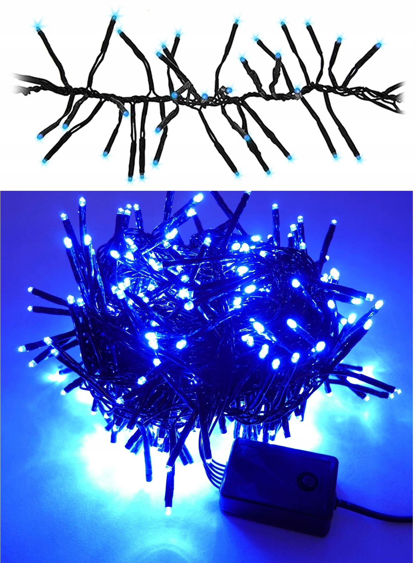 LAMPKI CHOINKOWE 500 LED GĘSTE GAŁĄZKA LED PROGRAMATOR NIEBIESKIE