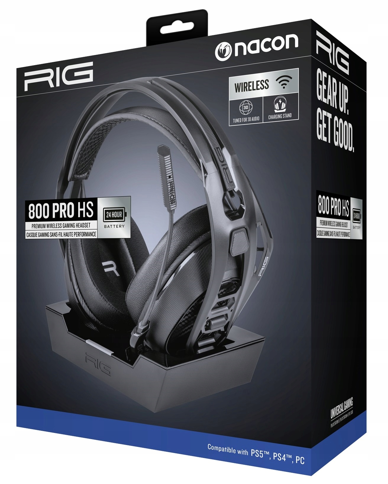 Nacon Rig PS5 PS4 Słuchawki bezprzewodowe Czarne